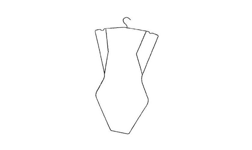 Imagen ilustrativa de Percha Silueta con Busto Pintada